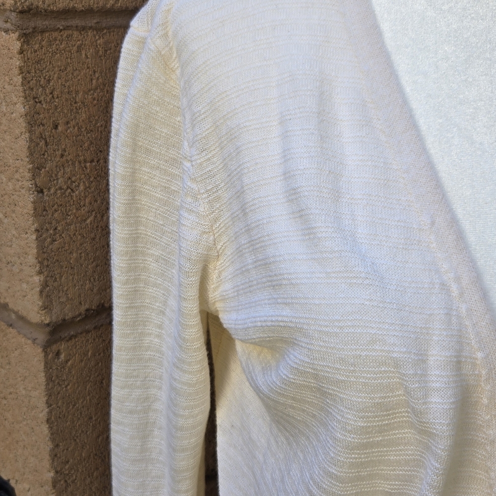 Rachel Zoe Cream Long Open-Front Cardigan with Pockets - Picture 2 of 9